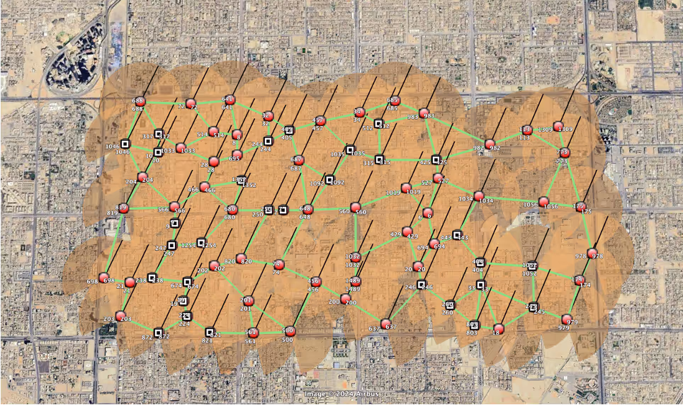 WavePlanner de Atheer: mapa de planificación de cobertura de la red